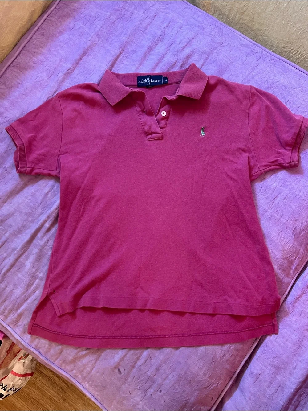 Vintage 90’s Ralph Lauren Pink Polo Shirt - Picture 1 of 5